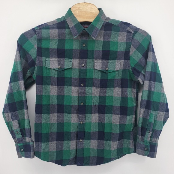 UNTUCKit Other - UNTUCKit Men's Large Slim Fit Plaid Flannel Long Sleeve Shirt Green Navy Gray